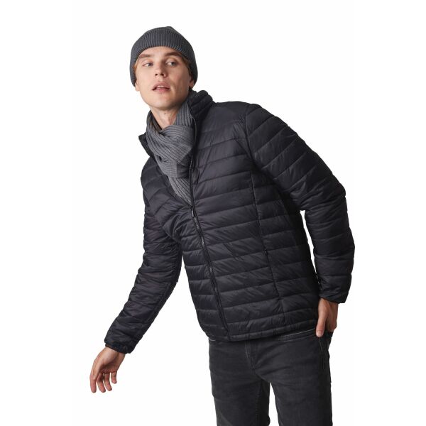 Geribde muts met dubbele omslag Black One Size Geribde muts met dubbele omslag Black One Size