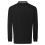 AWDis Long Sleeve Tipped 100 Polo Shirt, Deep Black, L, Just Polos