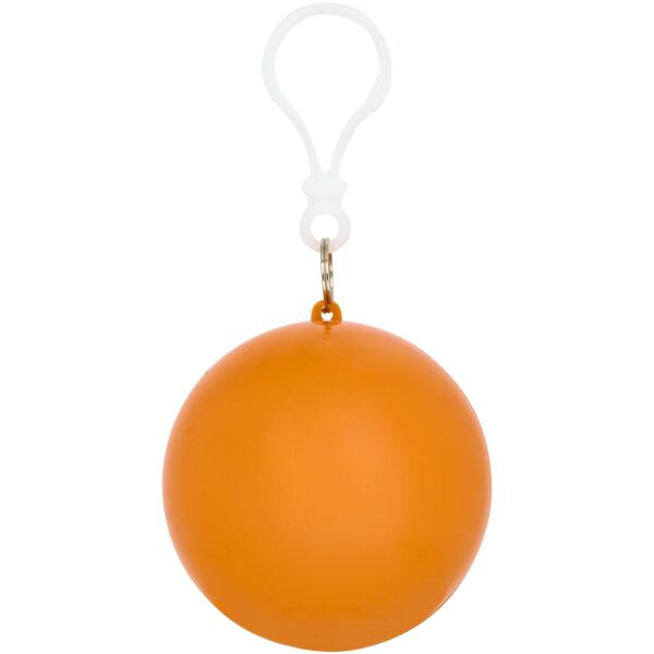 Fog poncho in ronde plastic verpakking met karabijnhaak - Oranje Fog poncho in ronde plastic verpakking met karabijnhaak - Oranje