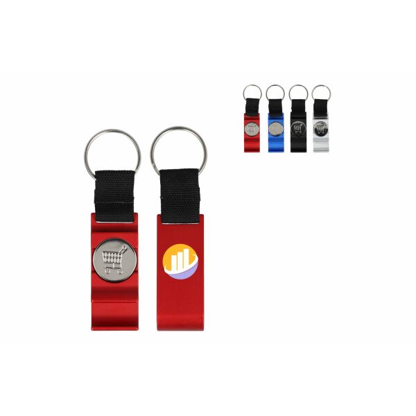 3-in-1 flesopener sleutelhanger - Zwart 3-in-1 flesopener sleutelhanger - Zwart