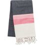 Gestreepte wikkeldoek striped dark grey/tropical pink one size