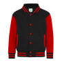 Just Hoods - Kids´ Varsity Jacket jet black / fire red 12-13 Y