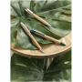 Borneo bamboe balpen (zwarte inkt) - Naturel/Groen