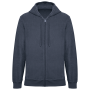 Ecologische badstof sweater met rits en capuchon Navy Blue XS