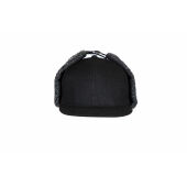 9082 Cap with earflaps BLACK ONE SIZE