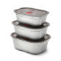 Black+Blum Mealprep Box Set 3 stuks Klein, Middel, Groot, grijs