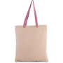 Platte shopper van canvas met contrasterend hengsel Natural / Dark Pink One Size Platte shopper van canvas met contrasterend hengsel Natural / Dark Pink One Size