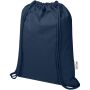 Oregon Blend 140 g/m² GRS recycled drawstring bag 5L - Navy