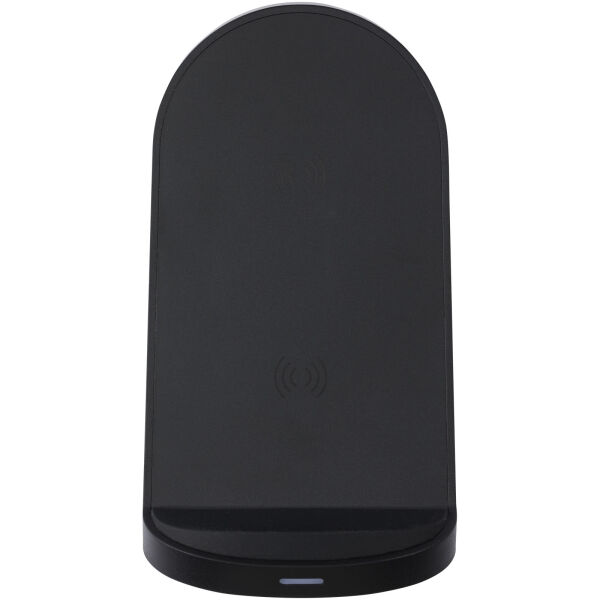 Loop draadloos dual coil laadstation van 15 W van RCS gerecycled plastic - Zwart Loop draadloos dual coil laadstation van 15 W van RCS gerecycled plastic - Zwart