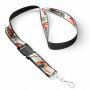 Afneembare polyester keycord met gesublimeerde satijnen overlay