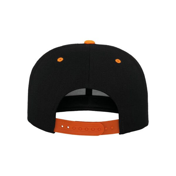 Zweifarbige Classic Snapback Cap BLACK / Neon Orange One Size