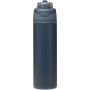 Theron 800 ml RCS enkelwandige gerecyclede roestvrijstalen waterfles, een deksel met dubbele functie en een uitklapbaar rietj - Marineblauw Theron 800 ml RCS enkelwandige gerecyclede roestvrijstalen waterfles, een deksel met dubbele functie en een uitklapbaar rietj - Marineblauw
