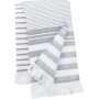 Gestreepte wikkeldoek met franjes striped white/smoke one size