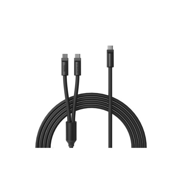 VINGA Baltimore siliconen multi-oplaadkabel (C+2C), zwart VINGA Baltimore siliconen multi-oplaadkabel (C+2C), zwart