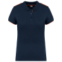 Contrasterende damespolo Day To Day korte mouwen Navy / Fluorescent Orange XXL