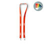 Polyester lanyard met 2 clips en pantone matched zeefdruk Polyester lanyard met 2 clips en pantone matched zeefdruk