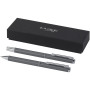 Lucetto recycled aluminium ballpoint and rollerball pen gift set - Grey