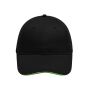 6 Panel Brushed Sandwich Cap black/lime green one size