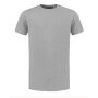 L&S T-shirt crewneck fine cotton elastane Grey H-extra longer length-2XL