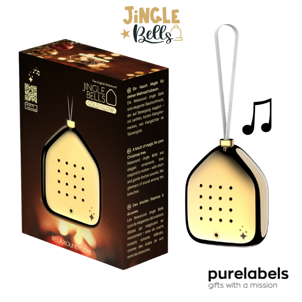 Kerstbal Relaxound met muziek | Jingle Bells Goud | Origineel Kerstgeschenk