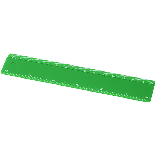 Refari liniaal van 15 cm van gerecycled plastic - Groen Refari liniaal van 15 cm van gerecycled plastic - Groen