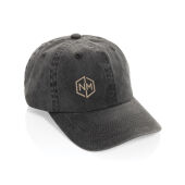 BEAU AWARE™ Washed 6 panel 270gsm cotton twill cap, zwart