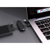 Urban Vitamin Dublin 100W 4 -in-1 keychain cable, zwart