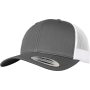 Tweekleurige Retro Truckerpet Darkgrey / White One Size