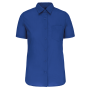 Overhemd in onderhoudsvriendelijk polykatoen-popeline korte mouwen dames Light Royal Blue 4XL