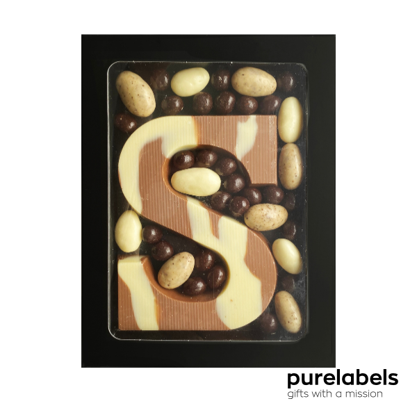Sinterklaas | Chocoladeletter S | Amandel Koffieboon