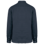 Verwassen linnen herenoverhemd met maokraag Washed Navy Blue S
