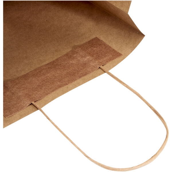 Papieren tas 120 g/m2 gemaakt van kraftpapier met gedraaide handgrepen - M - Kraft bruin