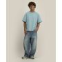 Hazener - Het unisex relaxed interlock T-shirt - Pebble Blue (XXS) Hazener - Het unisex relaxed interlock T-shirt - Pebble Blue (XXS)