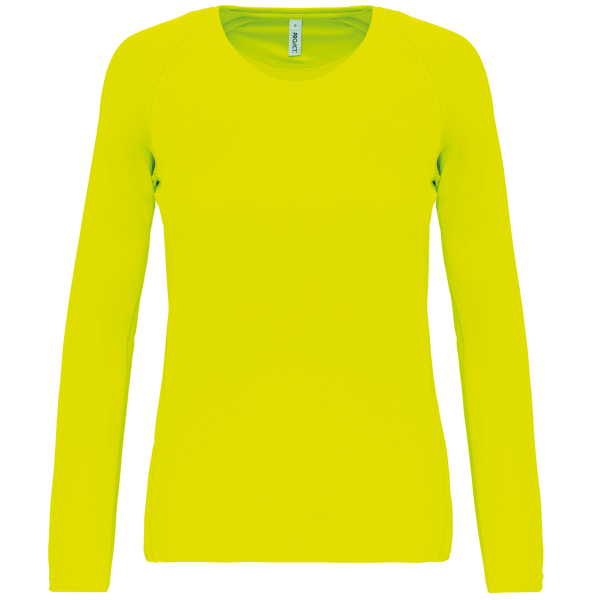 Ladies' long-sleeved sports T-shirt Fluorescent Yellow XL Ladies' long-sleeved sports T-shirt Fluorescent Yellow XL