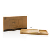 Bamboe bureau-organizer 10W draadloze oplader, bruin