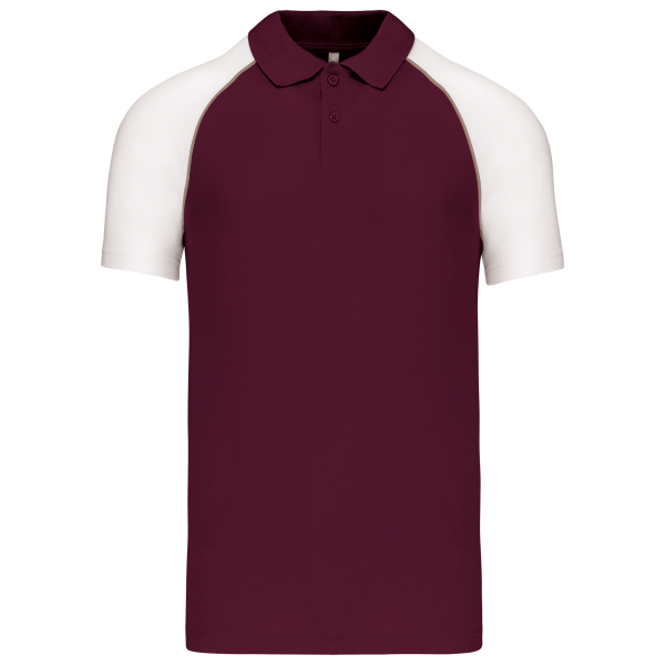 Polo baseball Bordeaux / White XXL Polo baseball Bordeaux / White XXL