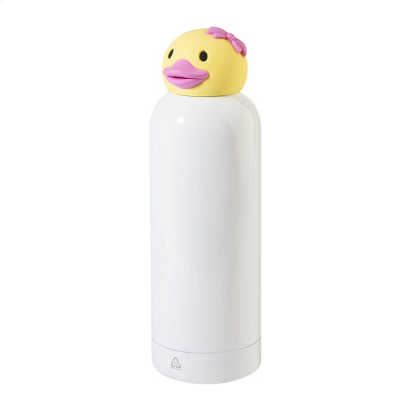 Kinderbeker dubbelwandig Dieren | Gerecycled RVS | 500 ml | Schoolbeker | Eend | Wit-Geel Kinderbeker dubbelwandig Dieren | Gerecycled RVS | 500 ml | Schoolbeker | Eend | Wit-Geel