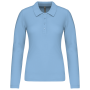 Piqué-damespolo lange mouwen Sky Blue XL Piqué-damespolo lange mouwen Sky Blue XL