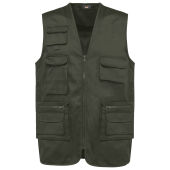 Gevoerde uniseks gilet van polykatoen multizakken Dark Khaki 5XL