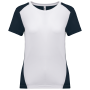 Ecologisch sport-T-shirt in twee kleuren voor dames White / Navy XS