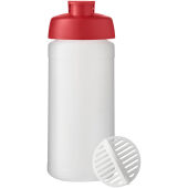 Baseline® Plus 500 ml sportfles met shaker bal - Rood/Mat helder