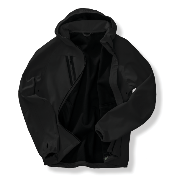 Gerecycled 3-laags unisex softshell jacket met capuchon.