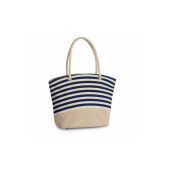 Shopper van jutecanvas in marinestijl