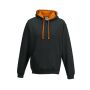 VARSITY HOODIE, JET BLACK/ORANGE CRUSH, XXL, JUST HOODS
