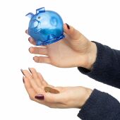 Recycled PS-kunststof spaarvarken Vivi rood