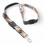 Afneembare polyester keycord met gesublimeerde satijnen overlay