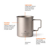Nordic Drift Trail Ultra Light Titanium 450ml beker, zilver