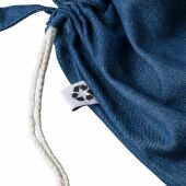 Gerecycled denim trekkoordrugtas Dex blauw