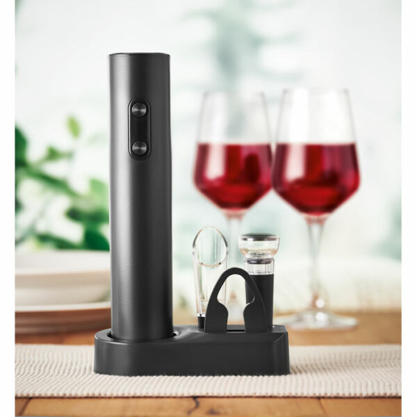 VINO SET - Elektrische wijnopener set - Zwart VINO SET - Elektrische wijnopener set - Zwart