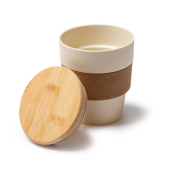 LOVREN Beker PP, kurk, bamboe 350 ml - wit
